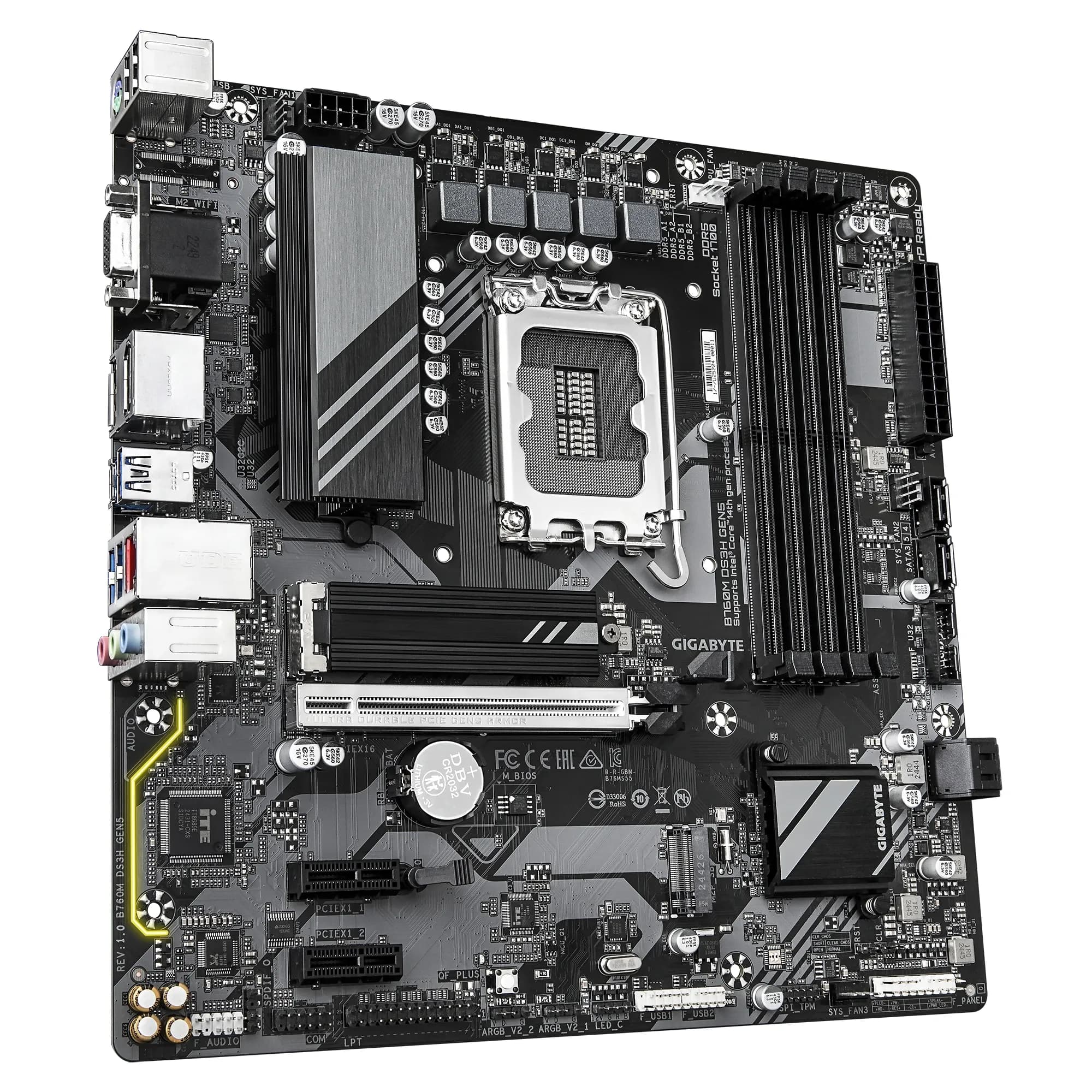MB LGA1700 GIGABYTE B760M DS3H GEN5,4xDDR5,12xUSB,4xSATAIII,mATX,PCIe16x, 2PCIe1x,VGA HDMI,DP