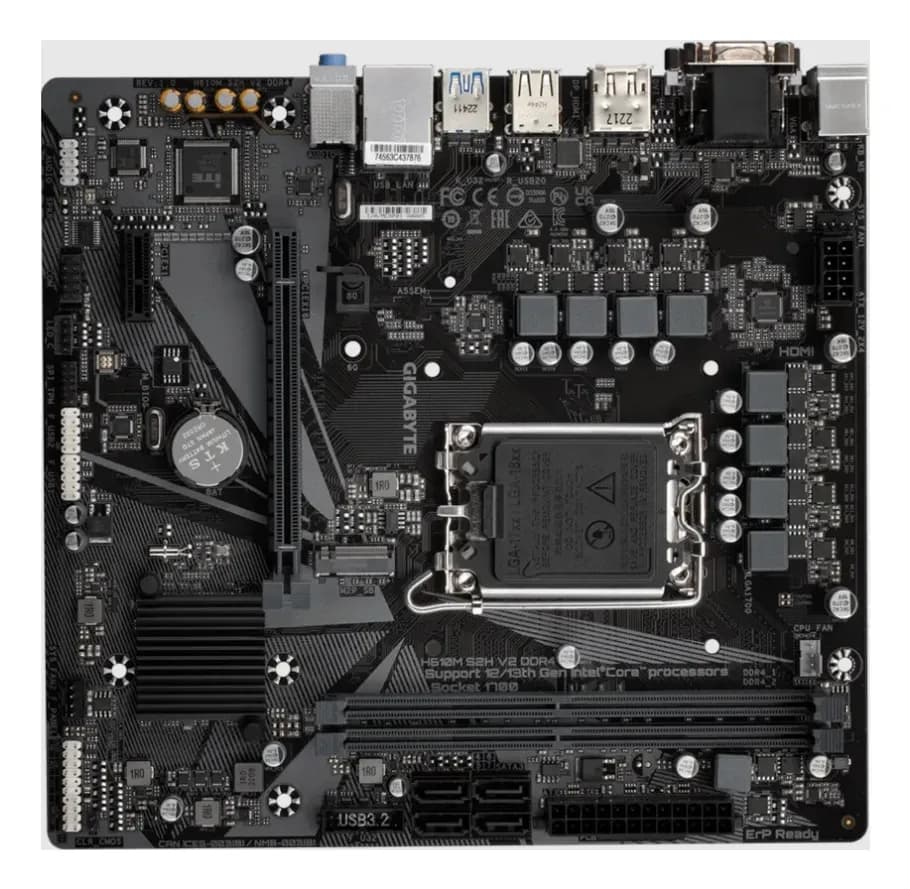 MB LGA1700 GIGABYTE H610M S2H,2xDDR5,12xUSB,4xSATAIII,mATX,M.2,PCIe16x, PCIe1x, HDMI,VGA,DVI,DP