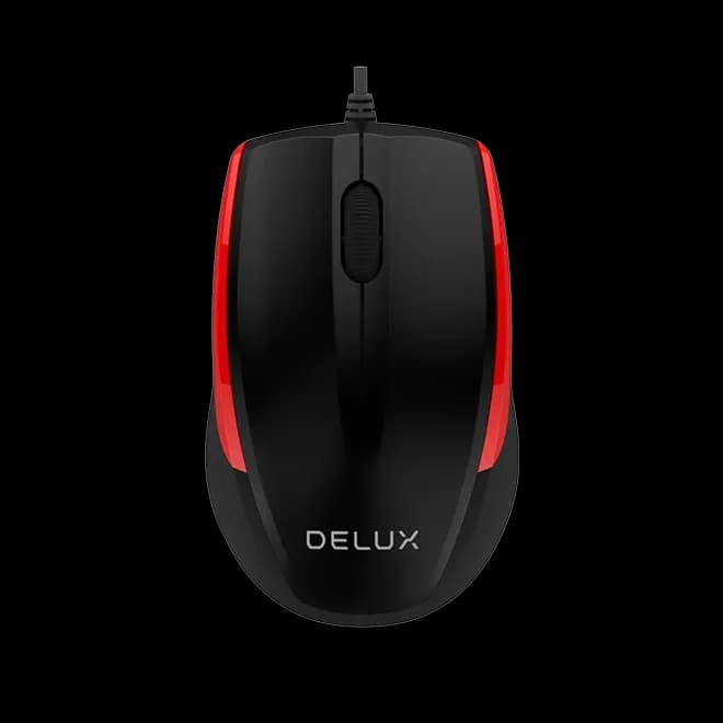 Мышь Delux M321BU, чёрно-красная