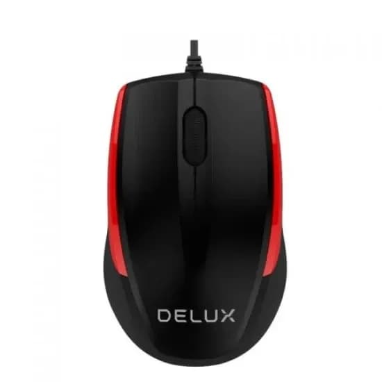 Мышь Delux M321BU, чёрно-красная