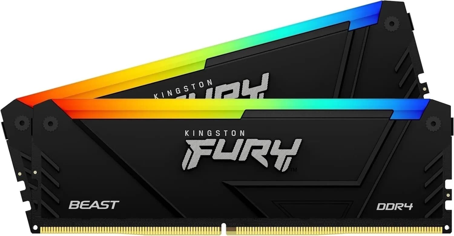 DDR4 32GB (2x16GB) PC-25600 (3200MHz) KINGSTON FURY BEAST RGB KF432C16BB12AK2/32