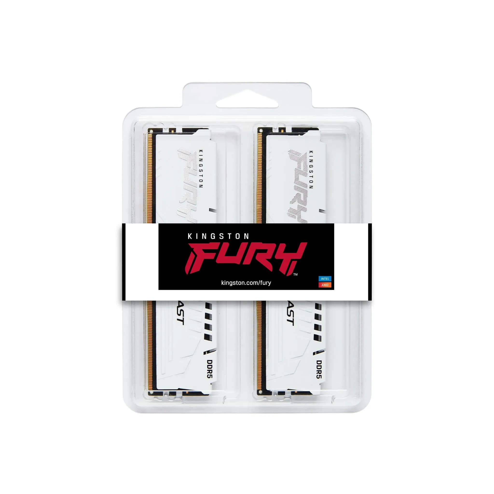 DDR5 32GB (2x16GB) PC-48000 (6000MHz) KINGSTON FURY BEAST WHITE EXPO KF560C30BWEK2-32