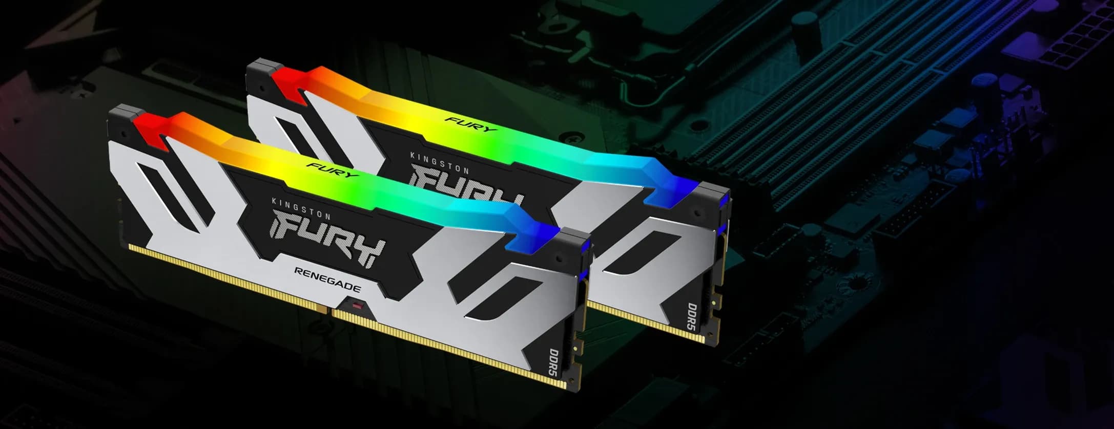 DDR5 64GB (2x32GB) PC-51200 (6400MHz) KINGSTON FURY RENEGADE RGB XMP KF564C32RSAK2-64