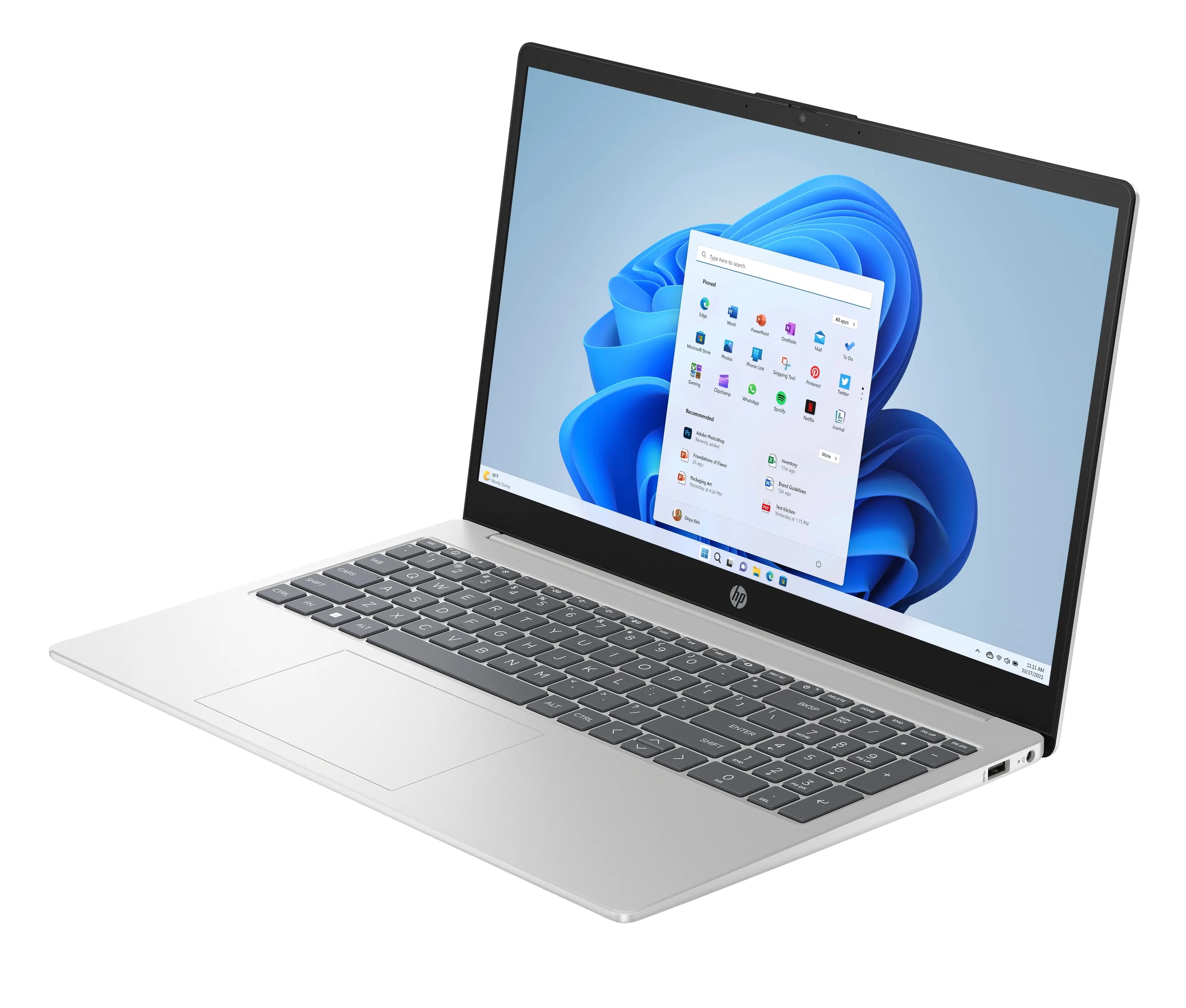 Ноутбук HP 15-FD0133WM, Intel Core i3-N305 (up to 3.8GHz), 16GB DDR4, 1TB SSD NVMe M.2, 15.6" FHD IPS, Type-C HDMI WiFi BT, WIN11H, скан. отп. пальцев ENG-RUS, серебро