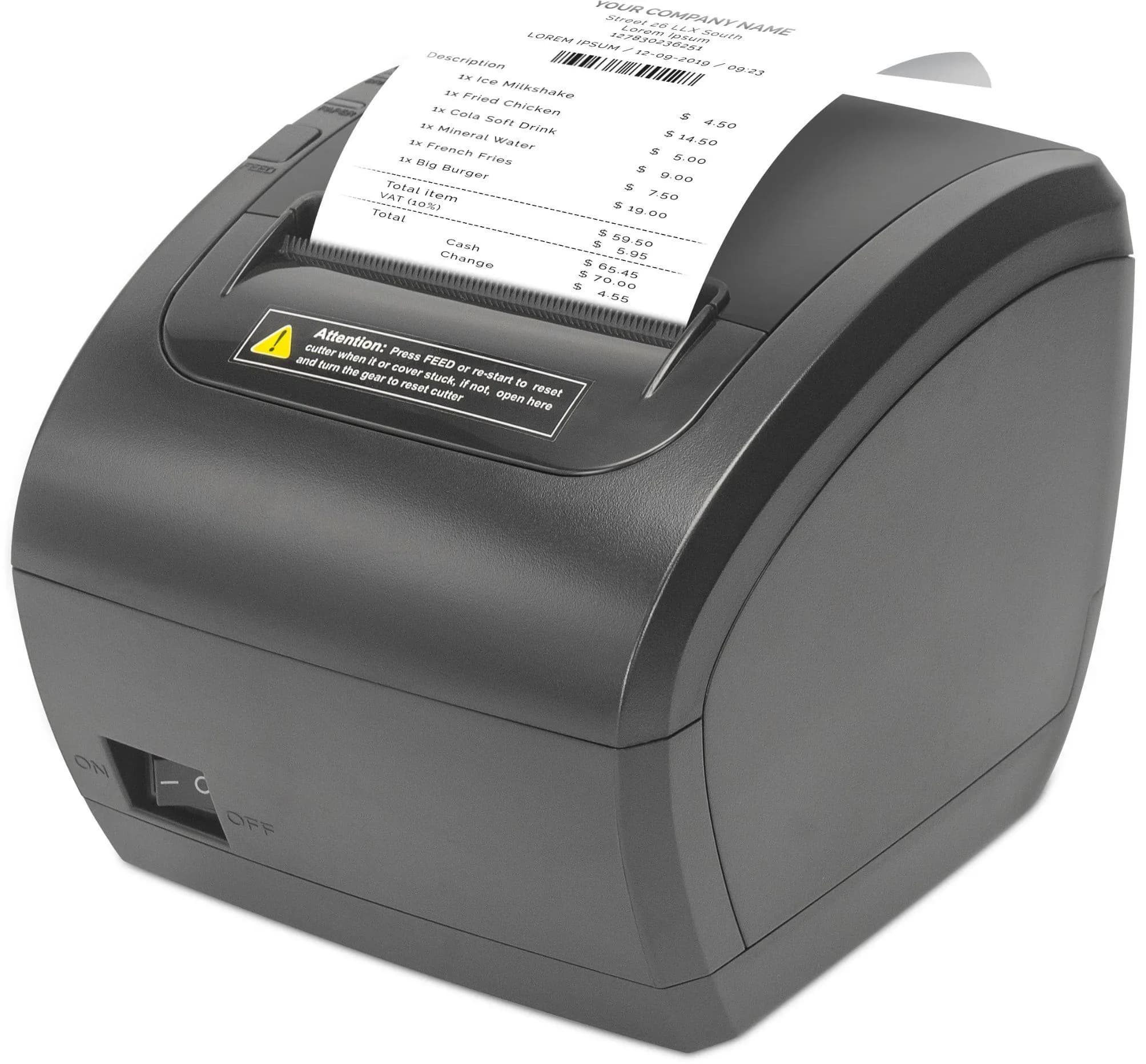 Xprinter XP-Q838L 80mm direct thermal Receipt printer USB+LAN, Black, 230mm/s, EU plug