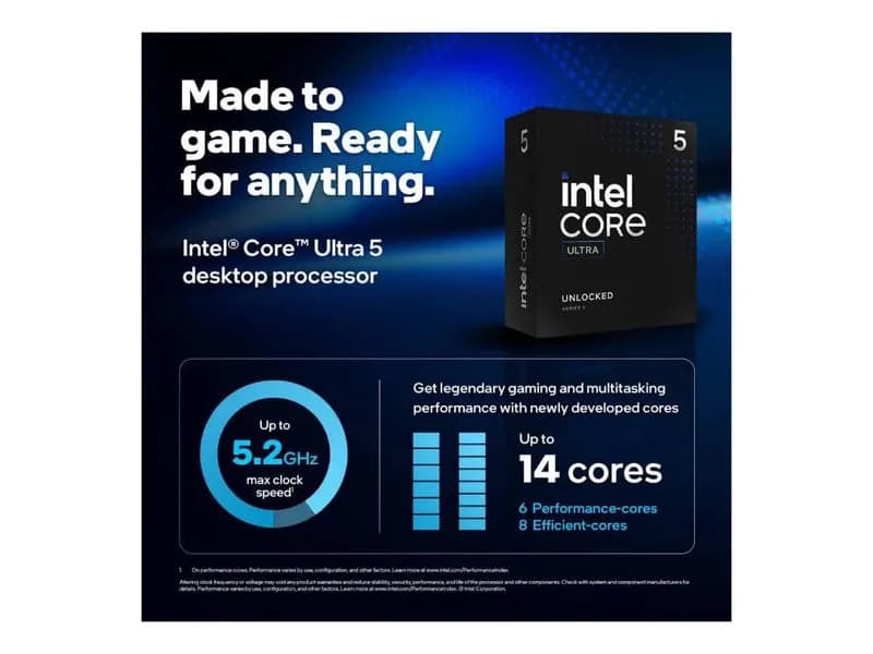 CPU LGA1851 Intel Core Ultra 5-245K 3.6-5.2GHz,26MB Cache L2,14 Cores+14 Threads,Tray, Arrow Lake