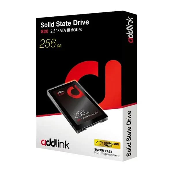 Addlink S20 256GB 2.5" 3D NAND SATAIII 6Gb/s R/W Speed up to 510/400 MB/s, Made in Taiwan [ad256GBS20S3S]