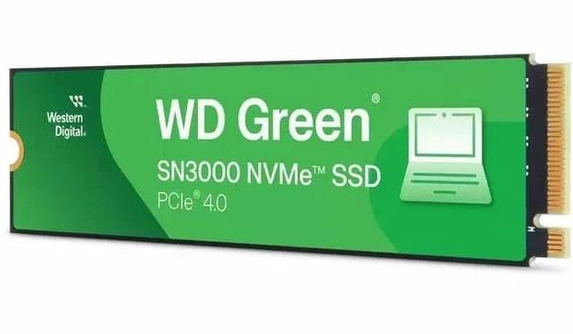 Western Digital Green SN3000 2TB PCIe NVMe Gen4x4 M.2 2280, RW Speed up to 5000/4200 MB/s, [WDS200T4G0E]