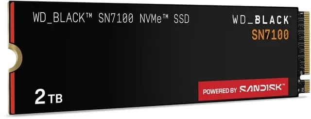 Western Digital BLACK SN7100 2TB PCIe NVMe Gen4x4 M.2 2280, RW Speed up to 7250/6900 MB/s, Expansion for PS5, Gaming Console, [WDS200T4X0E]