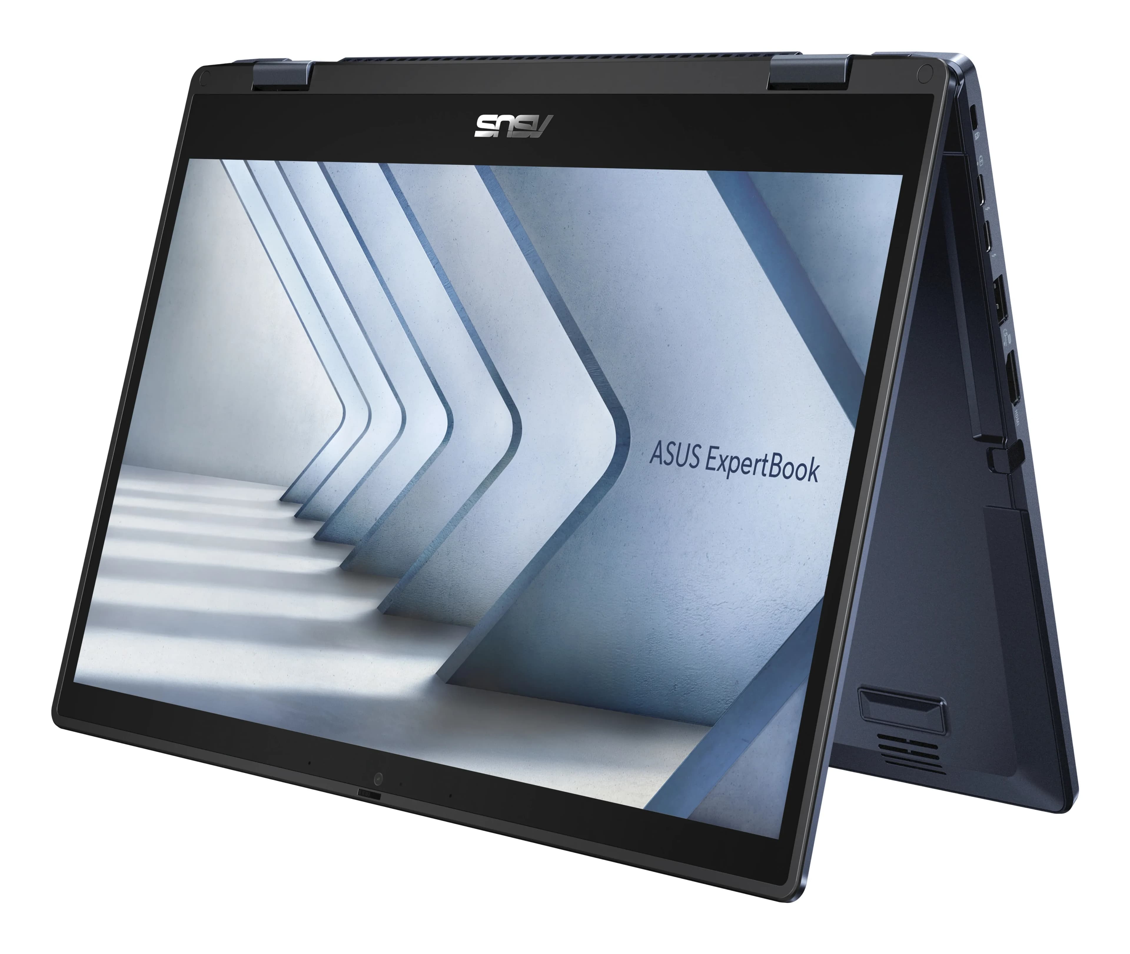 Asus ExpertBook B3 Flip 2-in-1 B3402FVA-I716512B7D Intel Core 7-150U (10 ядер/12 потоков, up to 5.4Ghz), 14.0" FULL HD IPS 400nits (1920 x 1080) 360° Touchscreen, 8GB DDR4-3200Mhz, 256GB SSD PCIe NVMe M.2, Intel Graphics, WiFi 6E, BT5.4, 2xUSB Type-A, 2xThunderbolt 4, RJ45 Gigabit Ethernet, HDMI 2.1, 720p 3DNR HD Webam with Privacy Shutter, Audio Sound by SonicMaster, Backlight Chiclet Keyboard (Подсветка клавиатуры), Fingerprint Scaner (Сканер отпечатка пальцев), Metallic Lid (Металлическая крышка), Quick Charge Type-C (Быстрая зарядка), Copilot key, Eng-Rus, STAR BLACK + Стилус, сумка, мышь Asus в комплекте