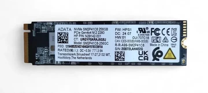 SSD ADATA SM2P41C8 256GB 3D NAND M.2 2280 PCIe NVME Gen4x4 Read / Write: 5200/4700MB