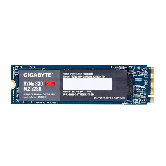 SSD GIGABYTE GP-GSM2NE3256GNTD 256GB M.2 2280 PCIe NVME Gen3x4 Read / Write: 1700/1100MB
