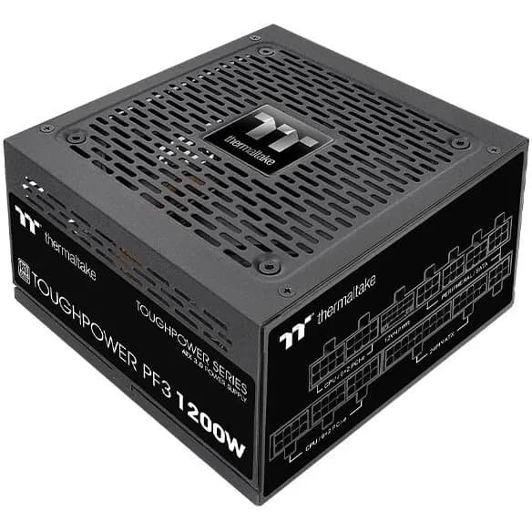 Блок питания 1200W Thermaltake, Toughpower GF, ATX, 80 PLUS®Gold, APFC,20+4 pin, 2*4+4pin,12*Sata,4*Molex,1*FDD, 2*PCI-E 6+2 pin , 1*FDD, Вентилятор 14 см, Кабель питания, Черный, Модульный [PS-TPD-1200FNFAGE-H]