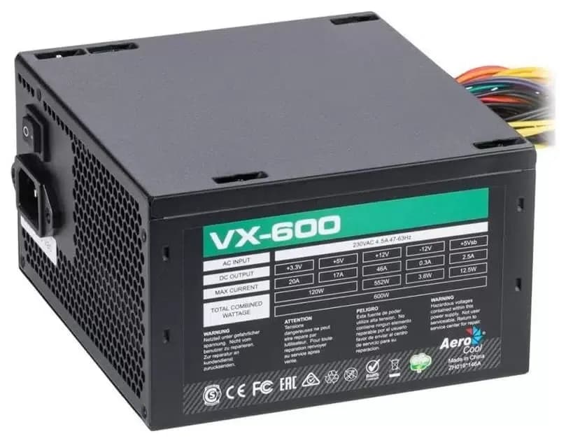 Блок питания 600W Aerocool VX PLUS Stealth 600