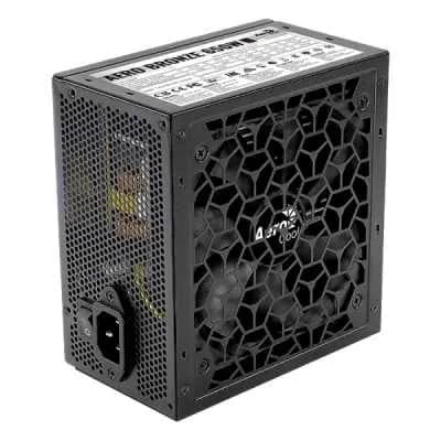 Блок питания 650W Aerocool AERO BRONZE 650W, 650W, ATX, Bronze, APFC, 20+4pin, 4+4pin, 5*Sata, 4*Molex, 2*PCI-E 6+2pin, Вентилятор 12см, Кабель питания, Черный