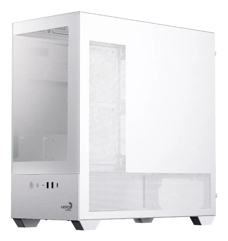 Корпус Aerocool P300D Digi-G-WT-v1, micro ATX/mini-ITX,USB3.0,USB-C,HD-Audio+Mic,Кулер 12см,Высота CPU кулер до165мм,VGA до 418мм,1x3.5”/2x2.5,212x420x420 мм,Без Б/П,Белый,Included ARGB 3x120mm