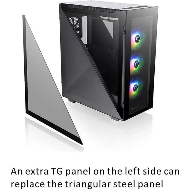 Корпус Thermaltake Divider 500 TG ARGB/Black CA-1T4-00M1WN-01, 3mm Tempered Glass x 4, ATX/Micro ATX/Mini ITX USB2x3.0+1xTypeC, HD-Audio, Высота CPU куллера до 170мм, VGA до 390мм, 530x230x466мм, Без Б/П, Черный