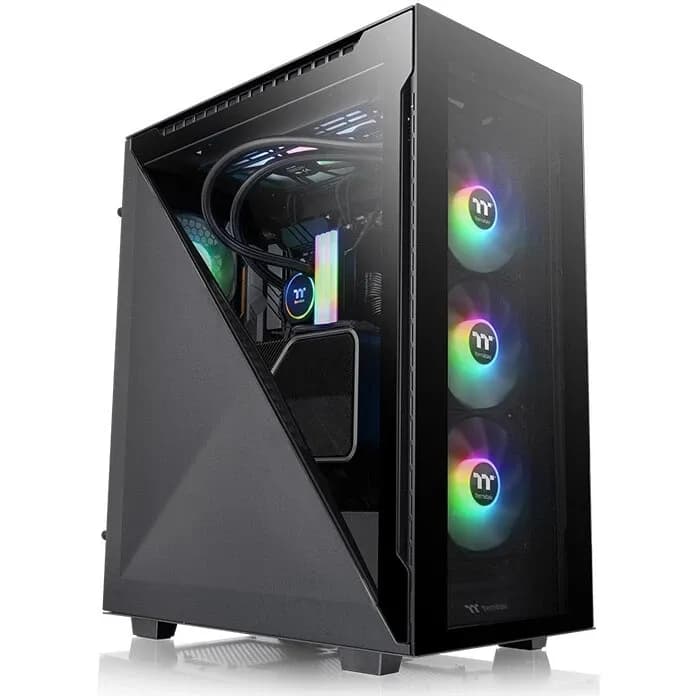 Корпус Thermaltake Divider 500 TG ARGB/Black CA-1T4-00M1WN-01, 3mm Tempered Glass x 4, ATX/Micro ATX/Mini ITX USB2x3.0+1xTypeC, HD-Audio, Высота CPU куллера до 170мм, VGA до 390мм, 530x230x466мм, Без Б/П, Черный