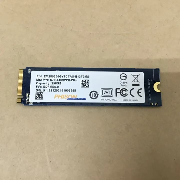 SSD PHISON EM280256 256GB M.2 2280 PCIe NVME Gen3x4