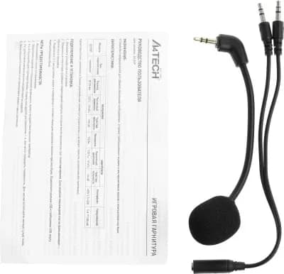 Наушники с микрофоном A4Tech Bloody G535P, Дуговые, 3.5mm MiniJack +USB, 20Hz-20kHz, 105dB/-44dB, Длина кабеля 2 м, 7.1 виртуальный объемный звук , Черно-серые