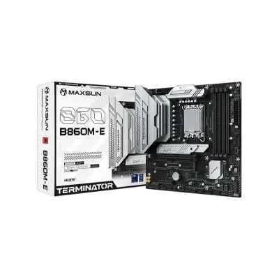 Матплата MAXSUN MS-Terminator B860M-E, LGA1851, Intel B860, 4xDDR5, 1xPCI-E 5.0x16, 1xPCI-E 4.0x4, Sound8Ch, GLAN, 4SATA+2M.2, mATX, 8USB3.2+4USB2.0, HDMI, DP