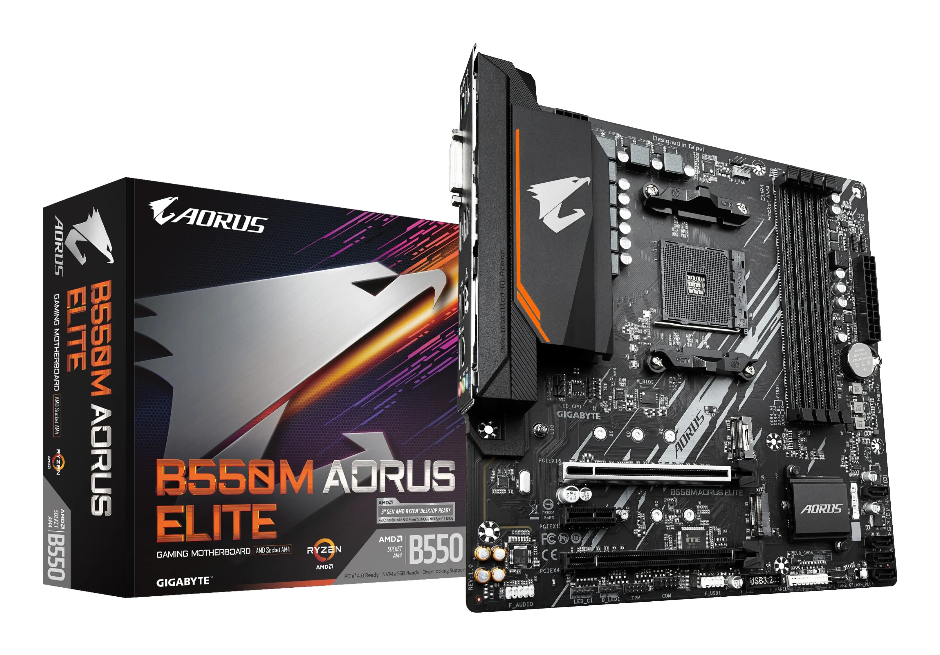 Материнская плата GIGABYTE B550M AORUS ELITE AMD B550 Разъем AM4 Микро ATX