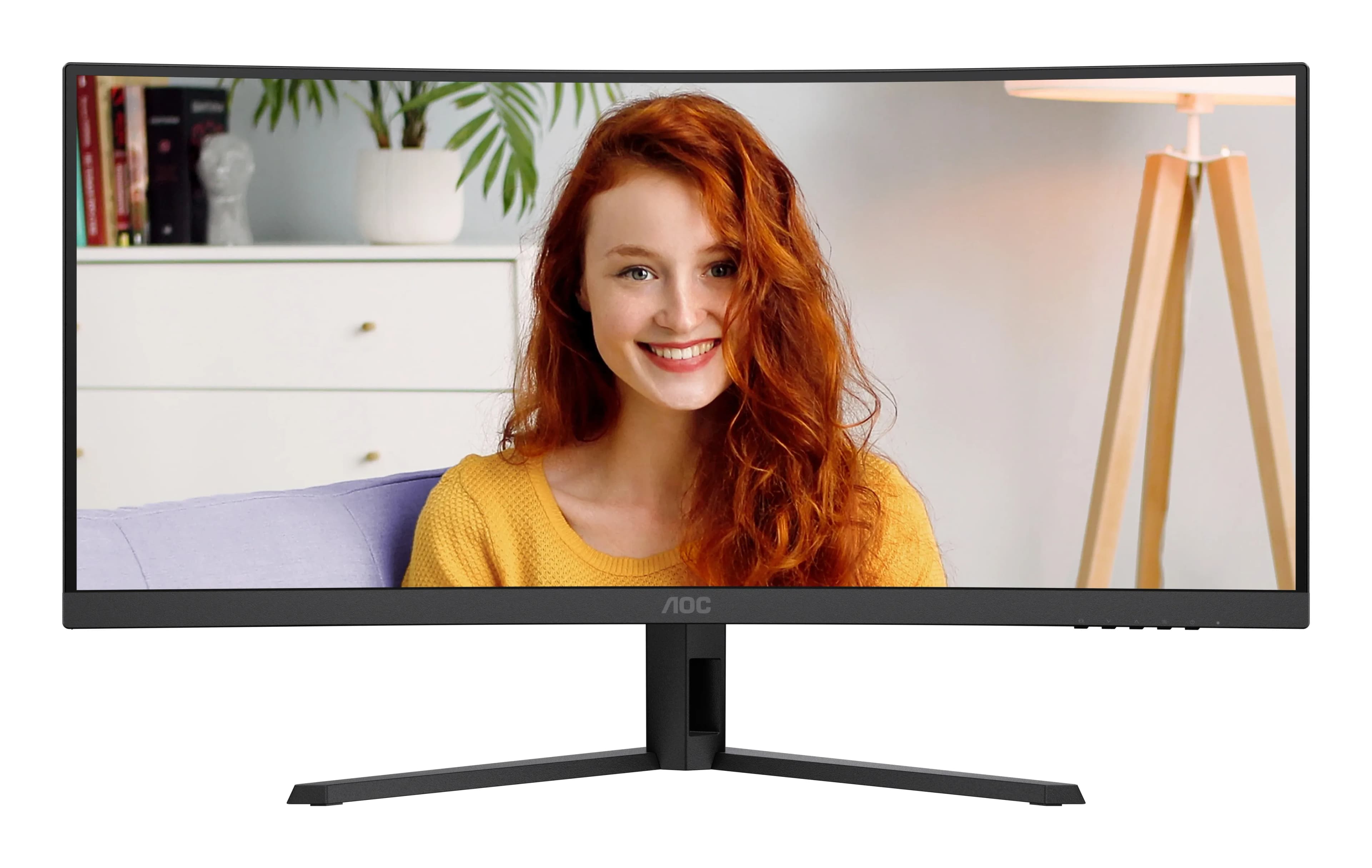 Монитор LCD 34" AOC CU34B3E, VA, Black, Curved, 3440x1440, 50M:1, 300cd/m2, 178/178, 1ms, 120Hz, HDMI, DP, Выход на наушники