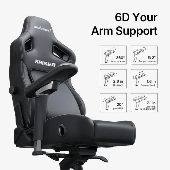 Gaming Chair AD12YDC-XL-01-B-CF-B02 AndaSeat Kaiser 3 PRO XL BLACK 5D Armrest 65mm wheels Fabric