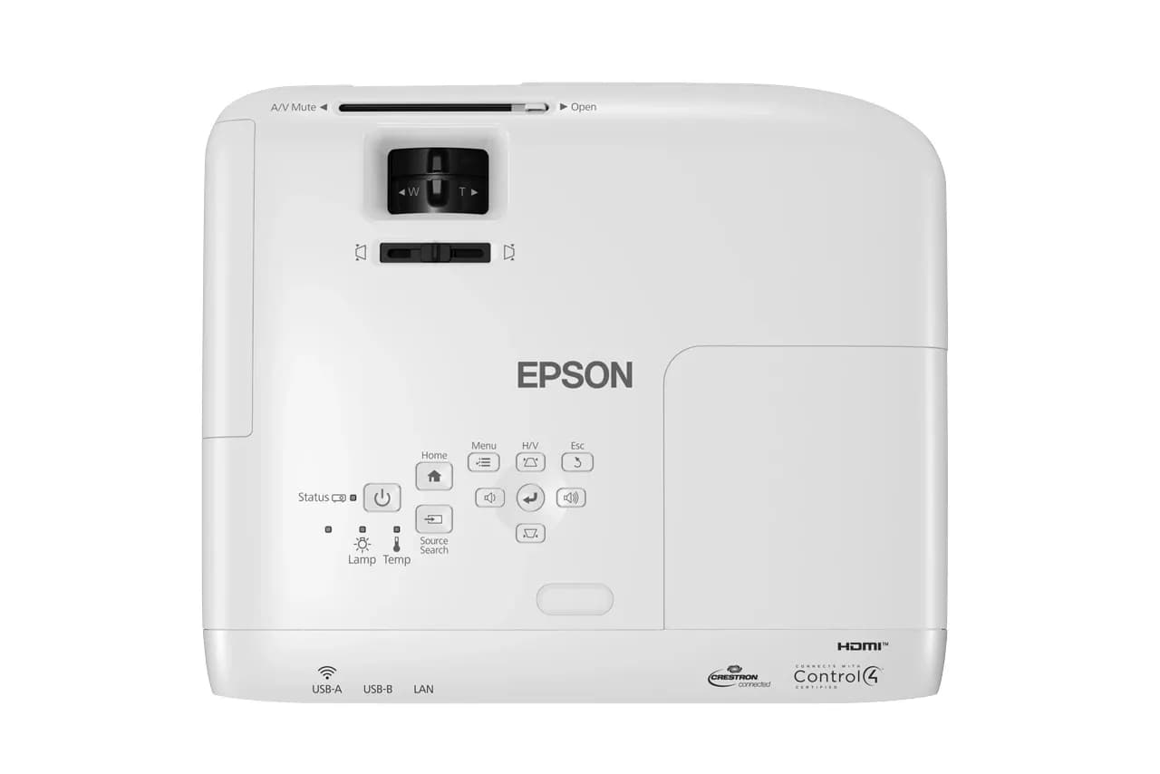 Проектор Epson EB-W49 3LCD, WXGA, 3800Lm, 16000:1,USB 2.0-A, USB 2.0, RS-232C, Ethernet interface (100 Base-TX / 10 Base-T), VGA in (2x), VGA out, HDMI in (2x), Composite in, Jack plug out, Jack plug in (2x), Cinch audio out, Wireless LAN IEEE 802.11a/b/g/n/ac (optional)