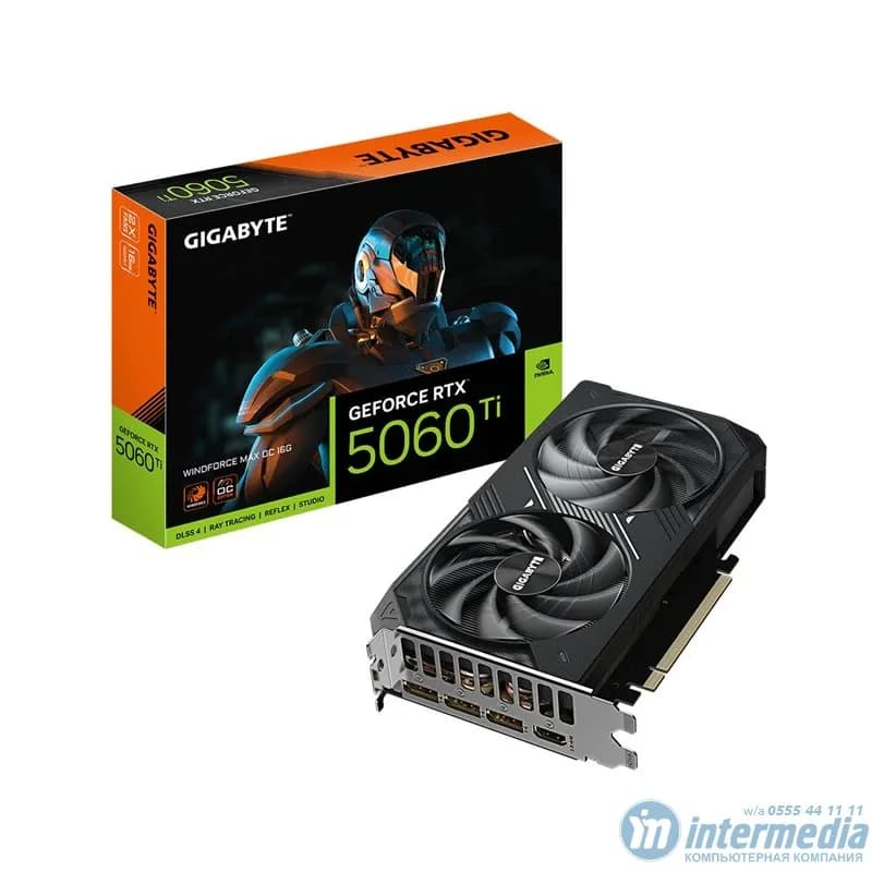 Видеокарта RTX 5060Ti Gigabyte GeForce RTXTM 5060 Ti WINDFORCE MAX OC 16GB GDDR7