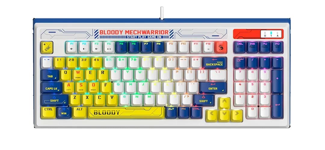 A4TECH BLOODY B950 LK LIBRA RGB GAMING WARRIOR ORANGE SWITCH KEYBOARD USB US+RUSSIAN