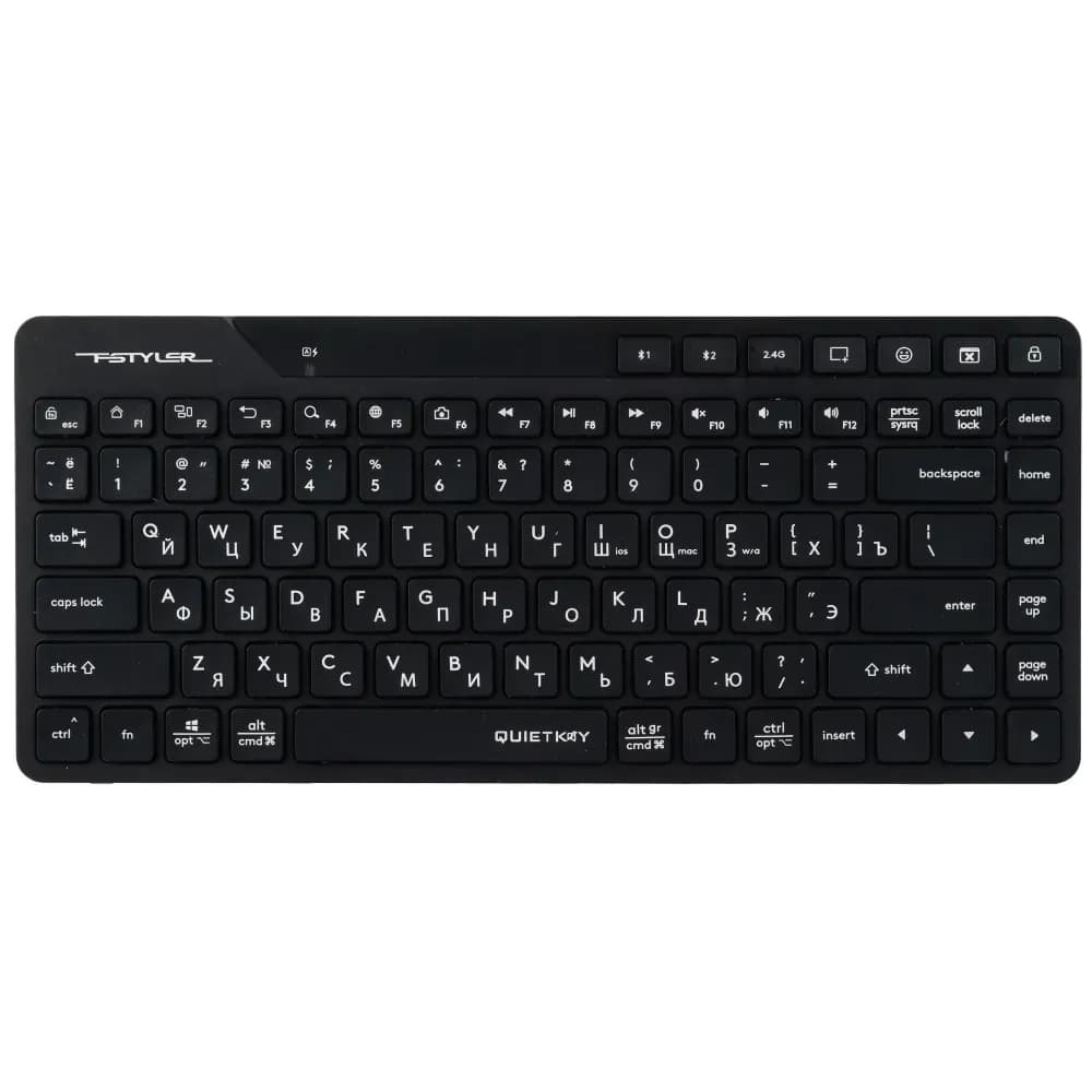 Клавиатура A4Tech Fstyler FBK26C AS, чёрная, Bluetooth / 2,4 ГГц, EN/RU