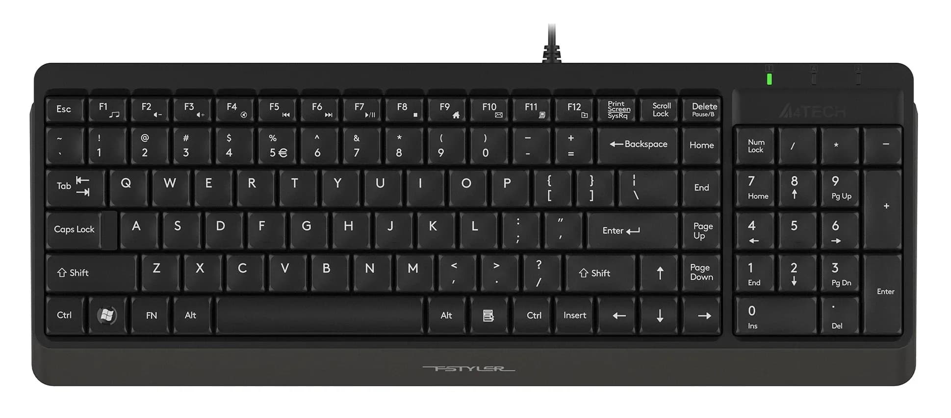 Клавиатура A4Tech Fstyler FK15, чёрная, EN/RU