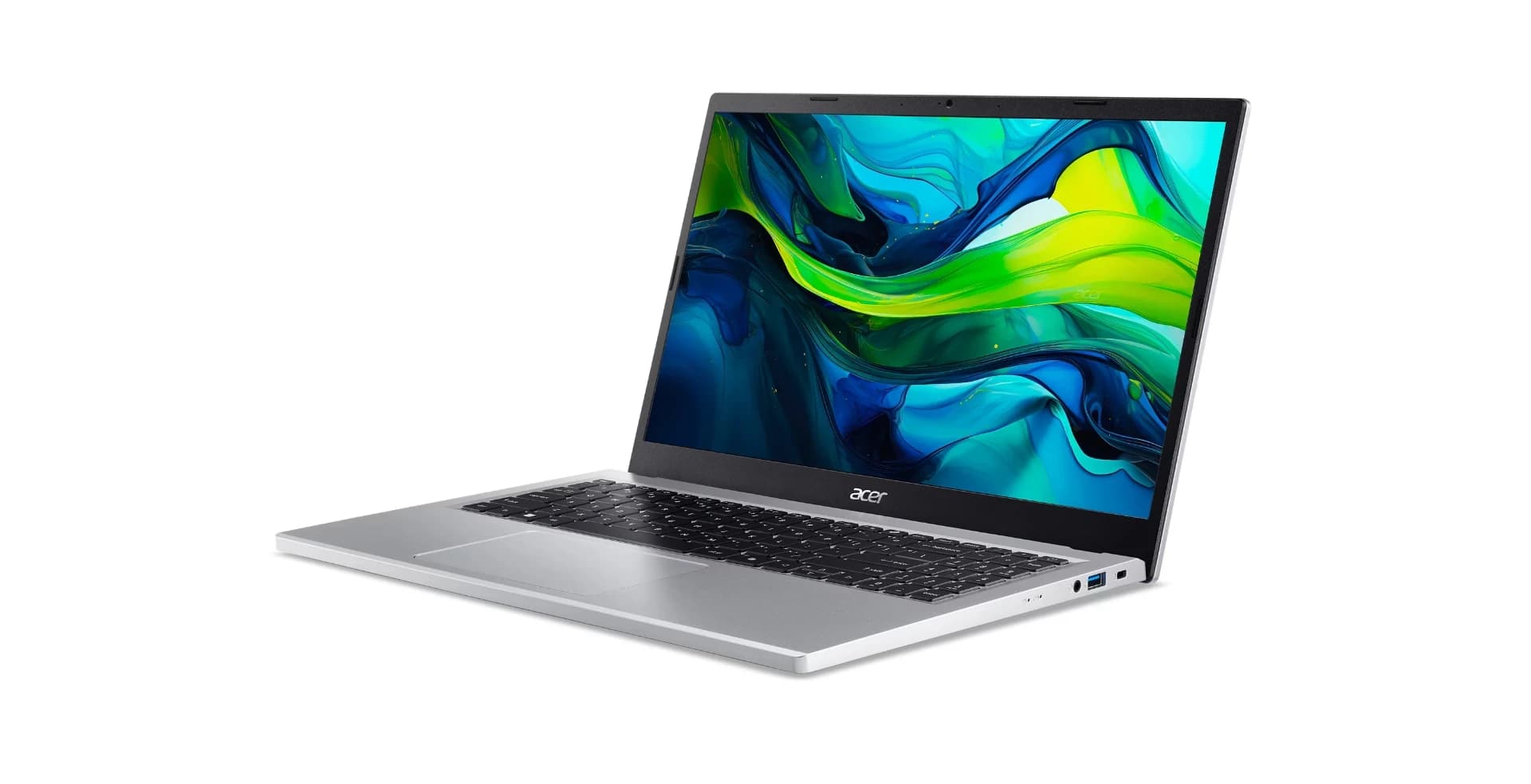 Ноутбук Acer Aspire Go 15 AG15-32P-39R2, Intel Core 3-N355 (up to 3.9Ghz), 16GB DDR5, 128GB SSD NVMe M.2, 15.6" FHD IPS, Intel UHD Graphics, WiFi 6 BT 5.1 Type-C HDMI HD Webam Windows 11, Eng-Rus, серебро