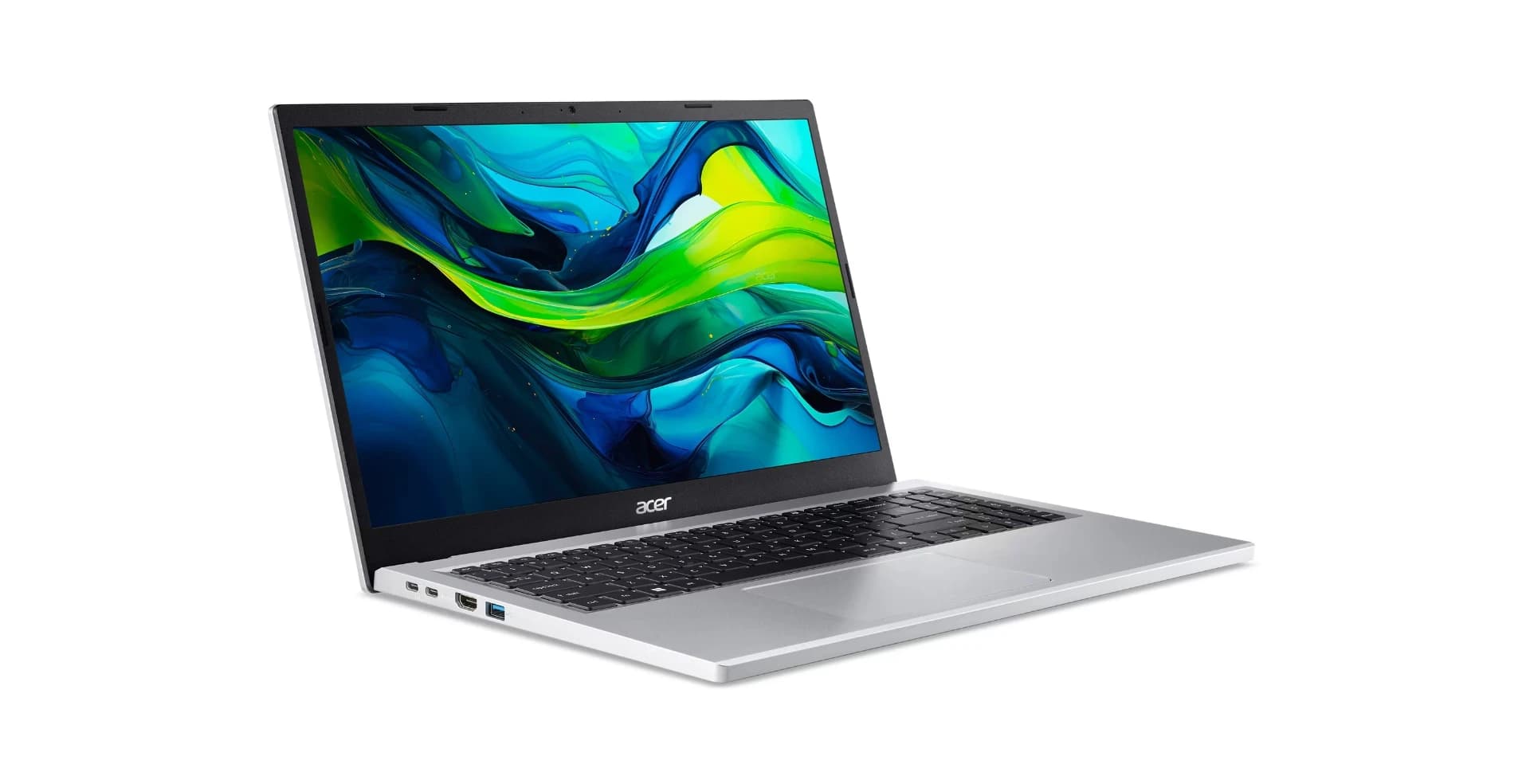 Ноутбук Acer Aspire Go 15 AG15-32P-39R2, Intel Core 3-N355 (up to 3.9Ghz), 16GB DDR5, 128GB SSD NVMe M.2, 15.6" FHD IPS, Intel UHD Graphics, WiFi 6 BT 5.1 Type-C HDMI HD Webam Windows 11, Eng-Rus, серебро